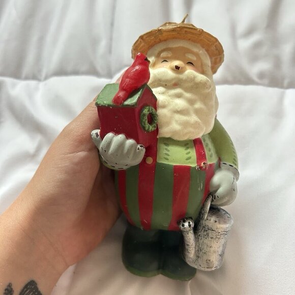 The White Barn Candle Co. Christmas Santa Candle 7" Holiday Cardinal Vintage 90s - Picture 3 of 10